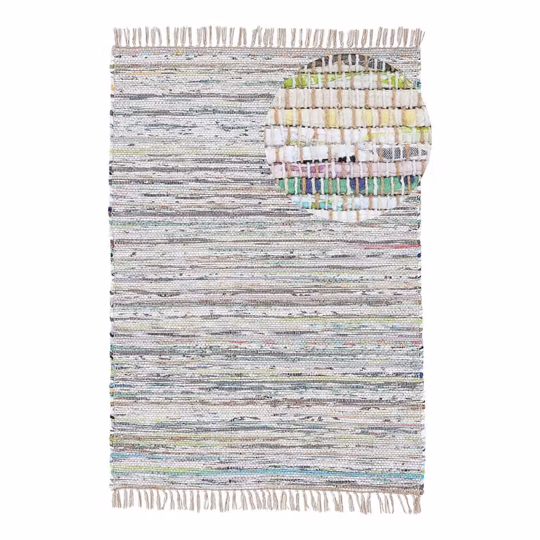 home24 Kelim Chindi katoenen vloerkleed beige/multicolour B: 200 cm, D: 290 cm
