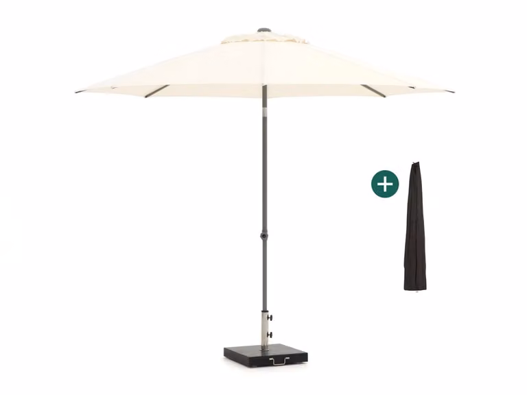 Kees Smit Tuinmeubelen Shadowline Push-up parasol wit ø 300 cm
