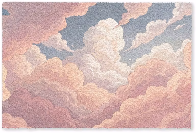 MuchoWow Deurmat Wolken - Lucht Natuur Pastel Roze - 90 x 60 cm