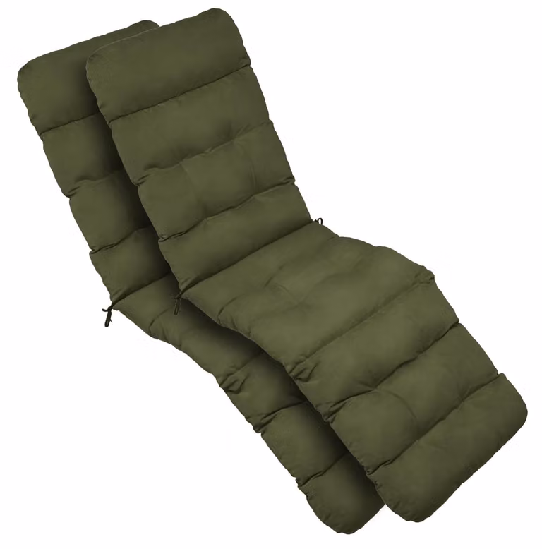 Beautissu Set van 2 Comfortabele Ligkussens voor Ligstoel, Olijgroen, B/D/H: 200 x 50 x 8 cm