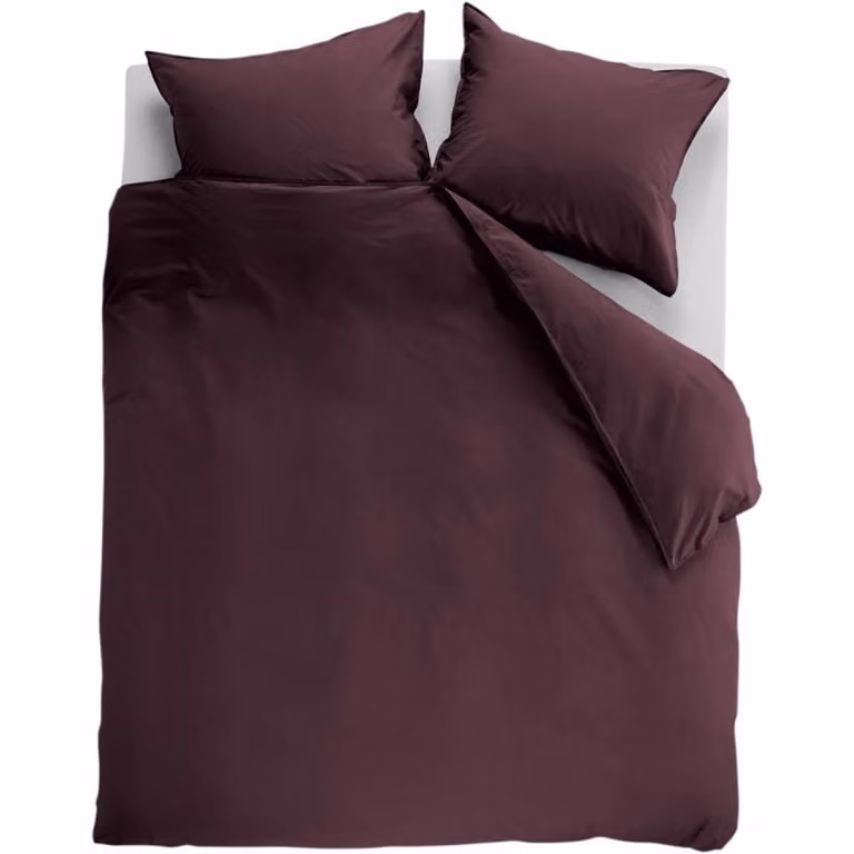 Budget Home Store Dekbedovertrek Cotton Uni Dark Red 240 x 220 cm