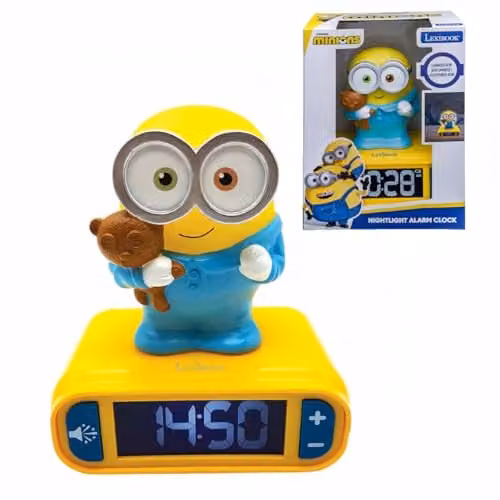 Lexibook Despicable Me Minions Bob Nachtlampje met Wekker, Geel