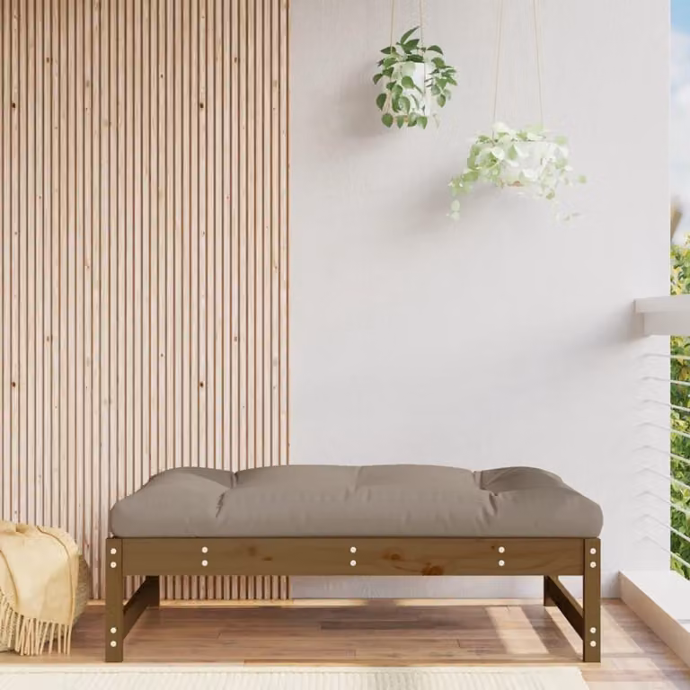 Robuuste grenen tuinkruk met lattendesign voor buiten, B/D/H: 120 x 80 cm