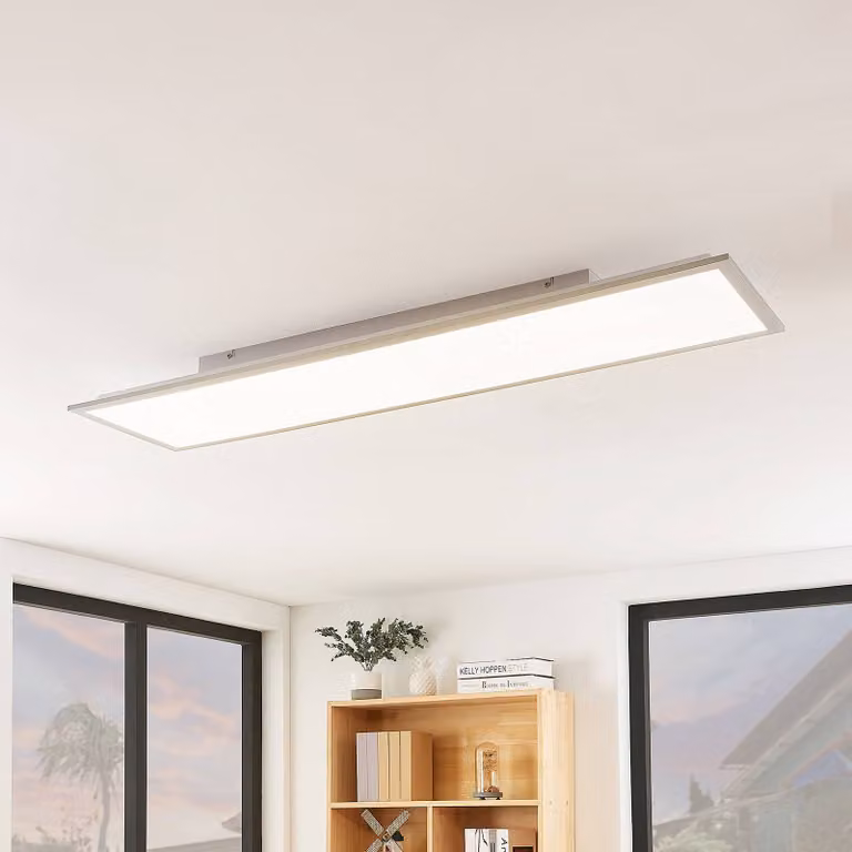 Lindby LED-paneel wit, dimbaar met afstandsbediening, modern kunststof ontwerp voor keuken of home office