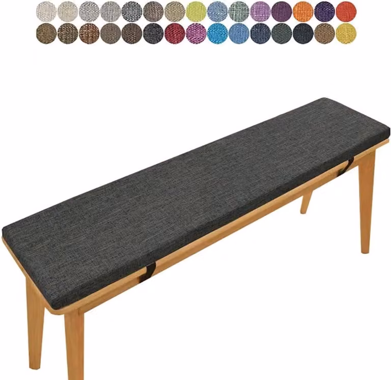 Grijs Bankkussen Zitkussen voor Tuinbank of Stoel met Antislip Rubber Gesp, 5 cm dik