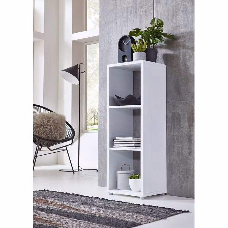 home24 Open kast Nernier III wit/wit, B: 109 cm, D: 33 cm, H: 38 cm