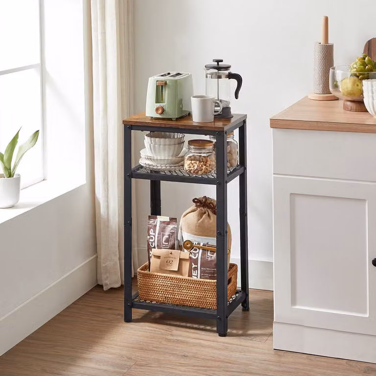 Industrialhome Bijzettafel Industrieel Vintage Telefoontafel - Zwart - B: 45 cm, D: 75 cm, H: 35 cm