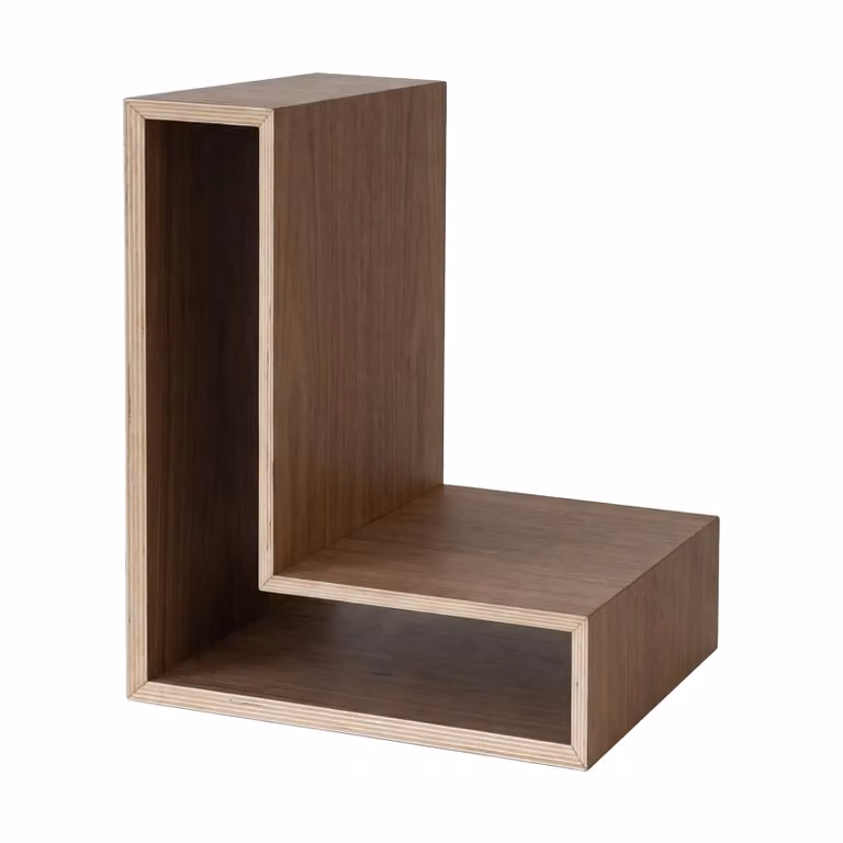 Maze L-shelf wandplank Walnoot B/D/H: 30 x 38 x 29 cm
