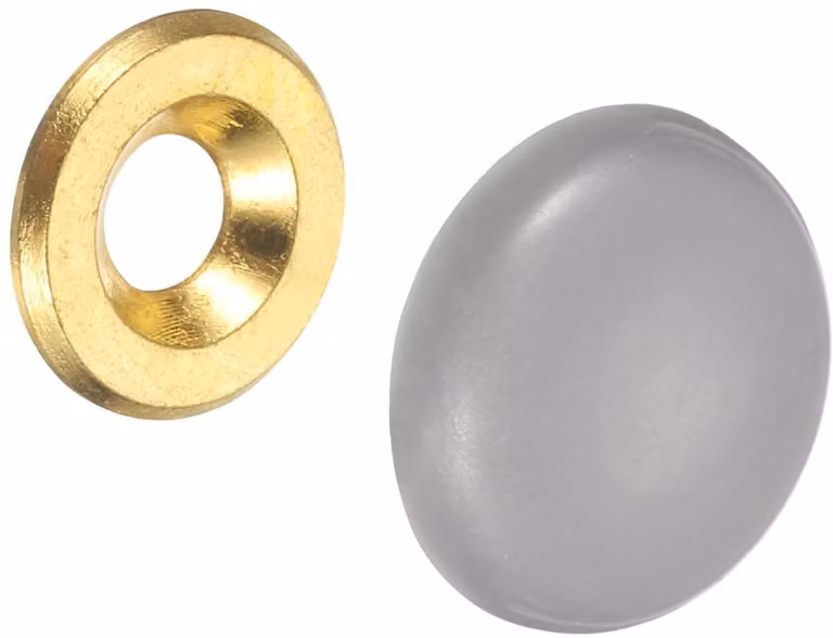 Decoratieve Schroefdoppen Set - 20 Stuks - Lichtgrijs - Zinklegering