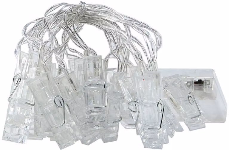 Set van 2 Foto Lichtslingers met Clips en 20 LED-lampen - 3 meter