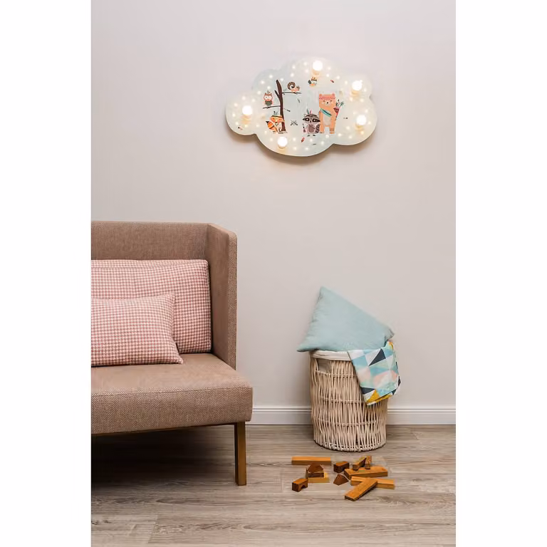 Elobra Little Indians LED-plafondlamp voor kinderen in groen hout