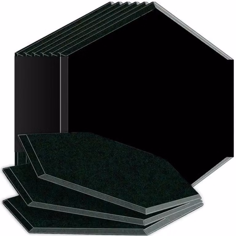 Donkergroen Akoestisch Paneel - Geluiddempend Polyester - Kleine Zeshoek 1cm