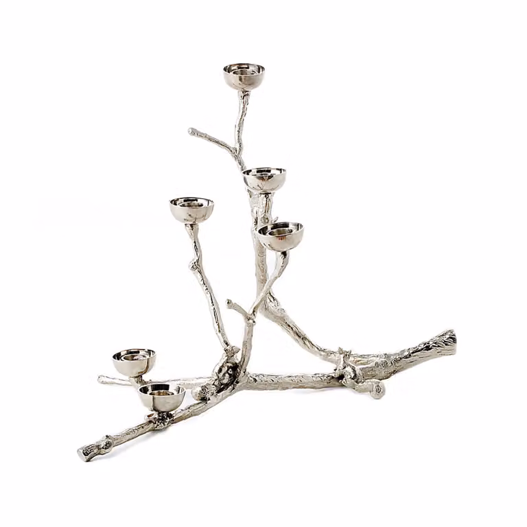 POLSPOTTEN Twiggy Eekorn Kandelaar Zilver, Hoogte: 30 cm