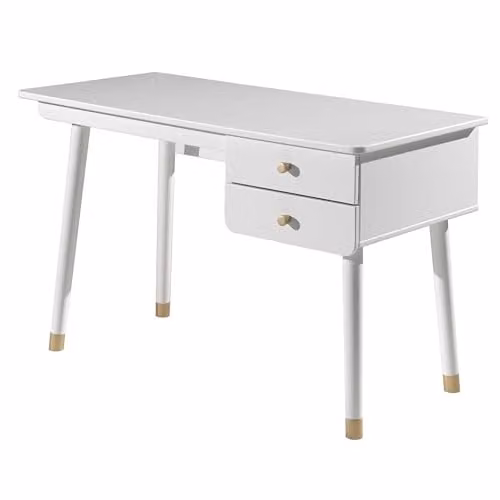 Vipack Billy bureau met 2 lades, satijnwit, B/D/H: 125 x 60 x 75 cm