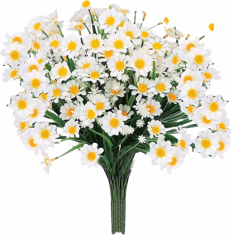 Kunstmadeliefjes Decoratieve planten Wit - 1 stuk