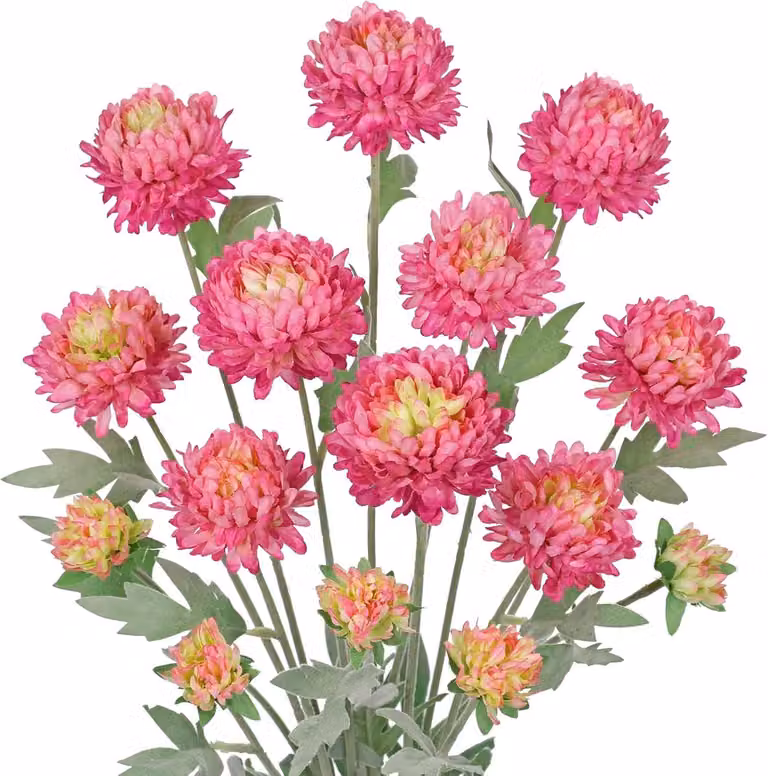 5 stuks Roze Kunstchrysanten van Zijde - 61 cm Lange Kunstbloemen voor Vloervazen en Decoratie