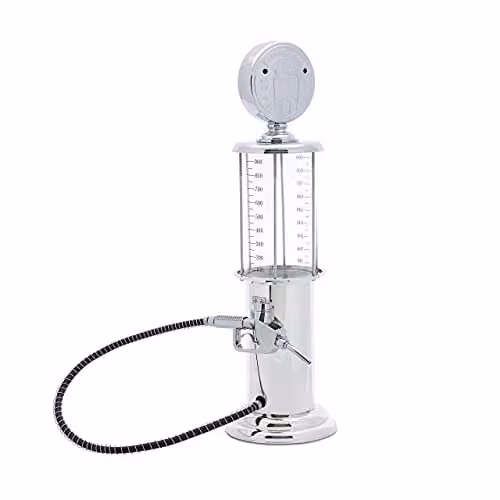 Relaxdays Set van 2 Retro Drankdispensers in de vorm van een tapkraan, Zilver en Transparant
