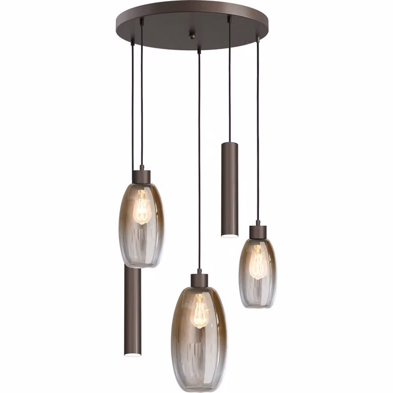 Masterlight Vide hanglamp Olive cacao - 3x glas - Ø50cm