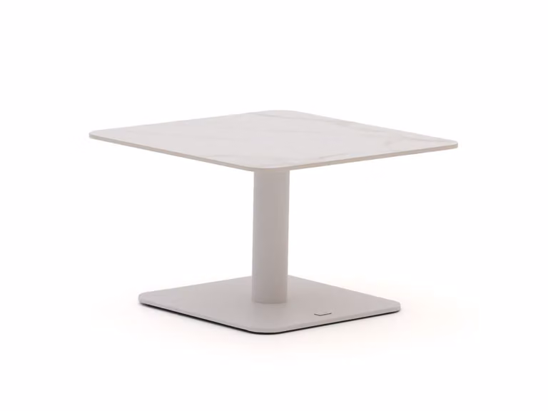 Bellagio Loungetafel Vierkant met Sintered Stone en Aluminium in Wit