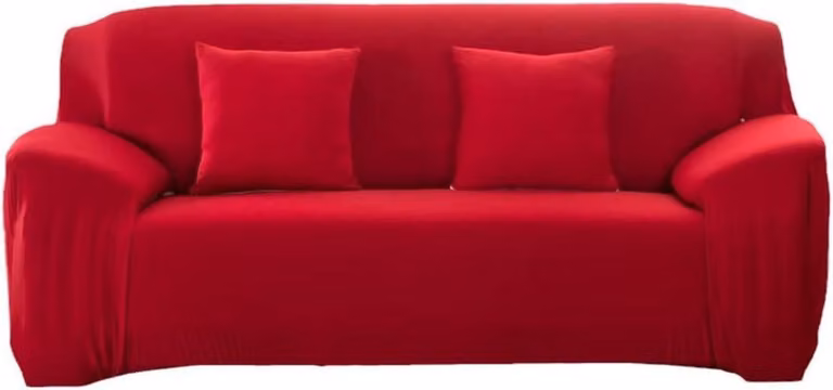 Rode bankhoes kussenbeschermer met hoge elasticiteit voor je sofa, 145-185 cm
