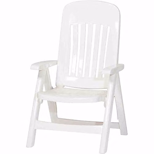 Sieger 828/W Comtesse klapstoel, wit, volledig kunststof, B/D/H: 66 x 65 x 108 cm