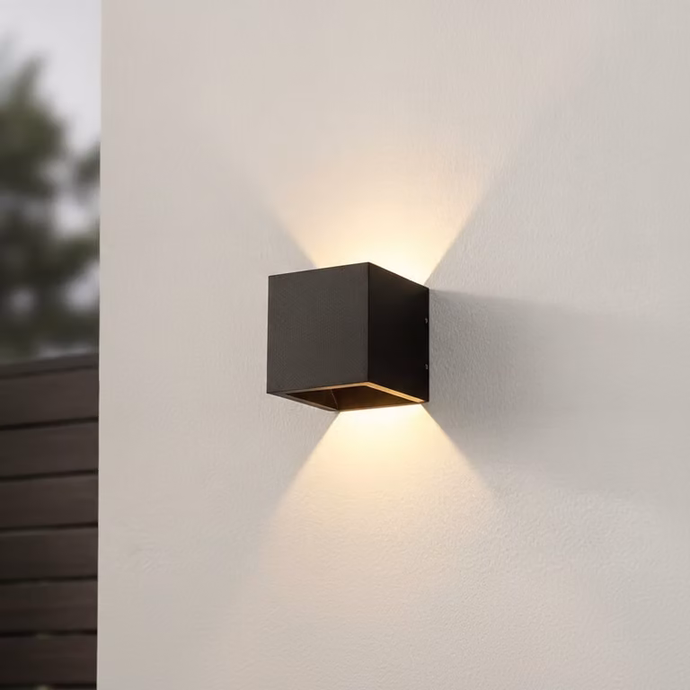 Artdelight Cube Buitenlamp Up Down - Zwart - 10 x 10 cm