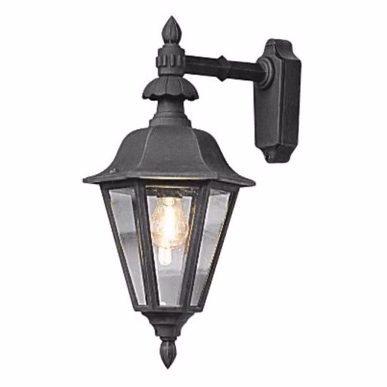 Klassieke muurlamp Pallas Down van Konstsmide in zwart