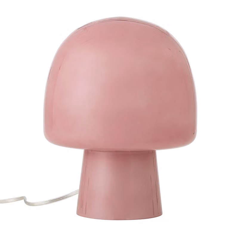 Bloomingville Paddy tafellamp roze van glas en keramiek, Hoogte: 26,5 cm