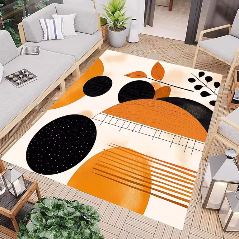 Kleurrijk Boho Vloerkleed van Polyester met Antislip Onderkant - 140 x 200 cm