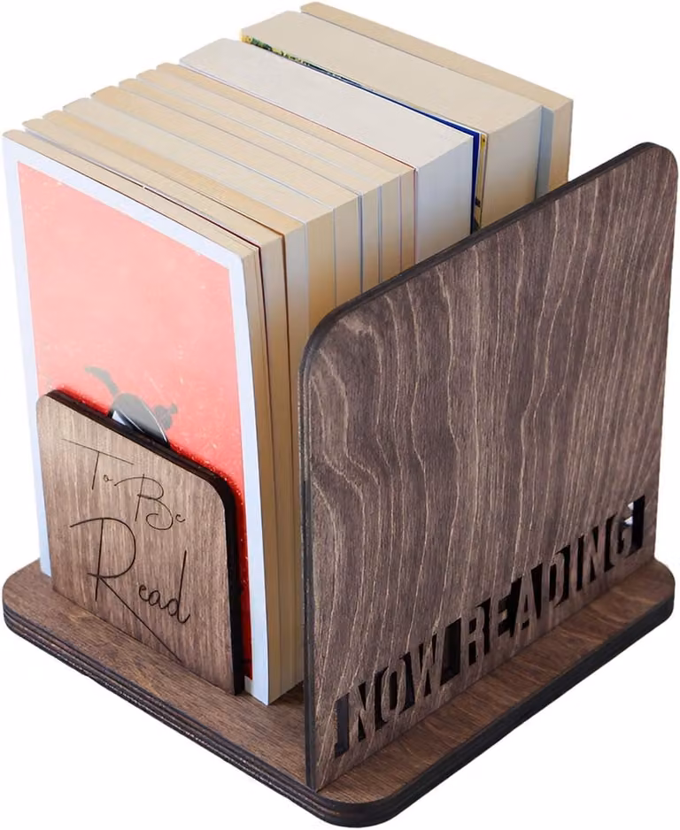 Klein Boekenrek Organizer van Hout voor Kleine Ruimtes B/D/H: 20 x 20 cm