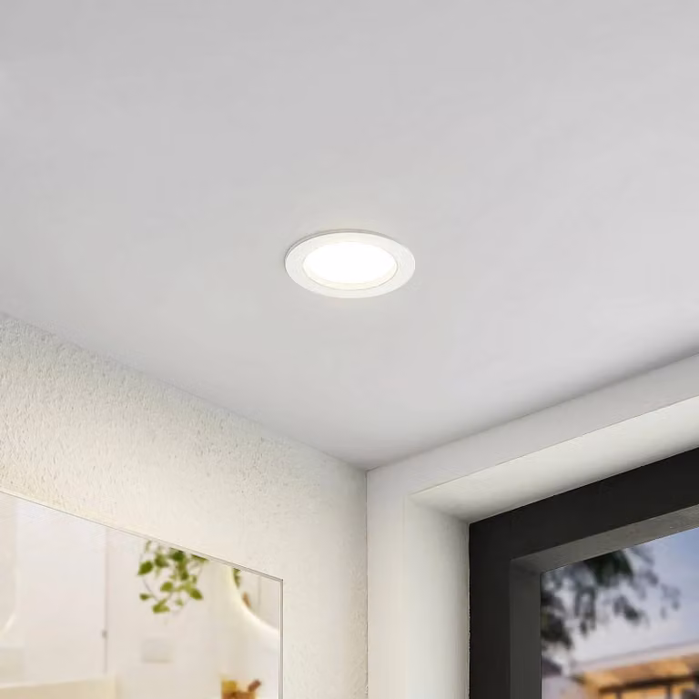 Arcchio Milaine LED inbouwlamp, wit, dimbaar, rond, IP44, voor badkamer