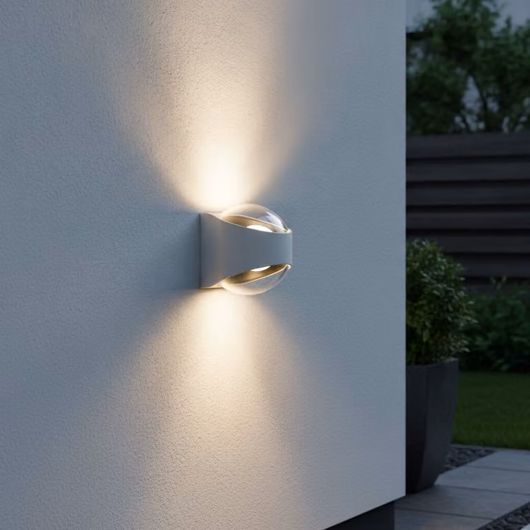 Artdelight London Moderne Wandlamp Wit met LED - Up & Down - IP65 - Hoogte: 12 cm