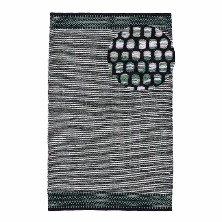 home24 Kelim Mia Laagpolig Vloerkleed Groen Katoen B: 140 cm, D: 200 cm
