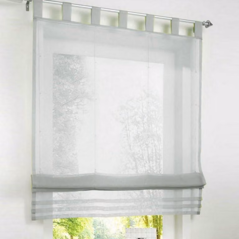 Romeinse gordijnen lichtgrijs semi sheer raamdecoratie 120 x 155 cm