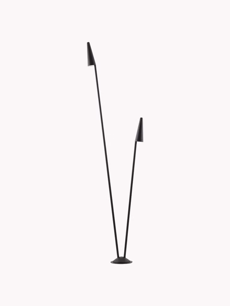 Lyora Mabel dubbel tuinlamp zwart met warmwitte LED