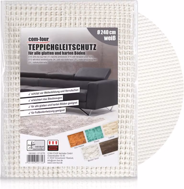 Antislipmat voor tapijten en meubels met een diameter van 240 cm