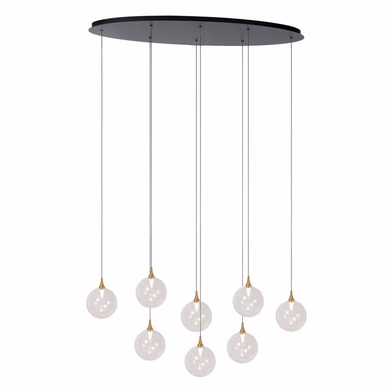 Premium by Lucide Gisela Design Hanglamp - Transparant - 8x Ø 16 cm - Dimbare LED