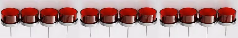 Set van 12 rode Novaliv waxinelichtglazen voor adventskransen, Diameter: 5 cm