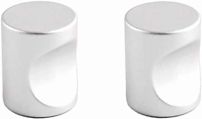 2 stuks Zilveren Ronde Meubel- en Deurknoppen voor Kast, Lade en Keukenfront