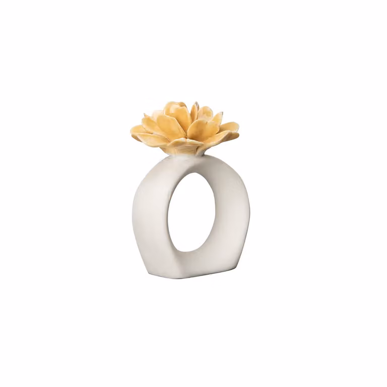 Byon Servetring Water Lily Wit-Mosterdgeel