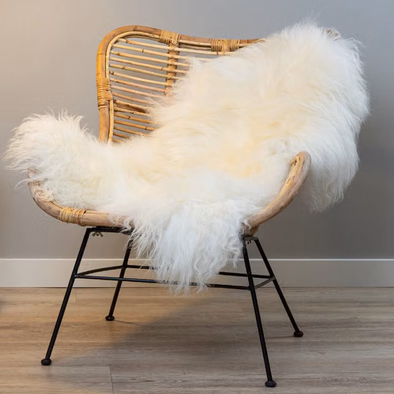 WOOOL Schapenvacht IJslands Wit S - 100% Echte Schapenvacht - Breedte: 90 cm, Diepte: 50 cm