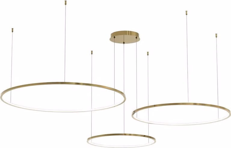 Milagro Lighting Saturno hanglamp, goud/messing, modern ring design met LED