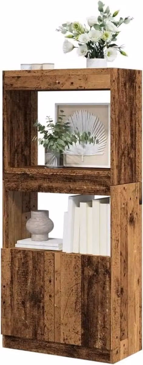 Klassiek Dressoir in Antiek Hout voor Woonkamer of Slaapkamer - B/D/H: 63 x 33 x 140 cm