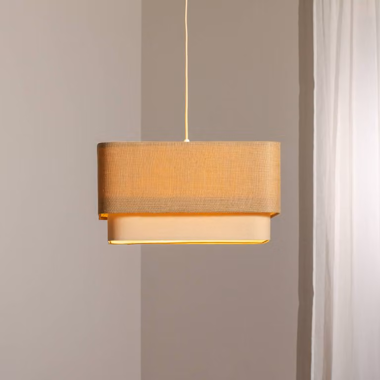 Maco Design Hanglamp Kwadro Duo Beige Textiel Modern Dimbaar