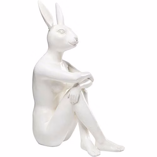 Kare Design Deco figuur Rabbit Gillie, wit, H 39 x B 26 x D 15 cm
