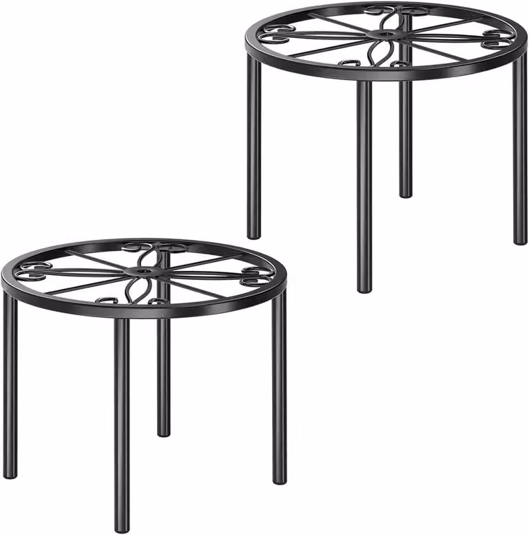 Plantenstandaard Metaal Zwart - Bloempot Houder met Roestbestendige Coating - 20 cm