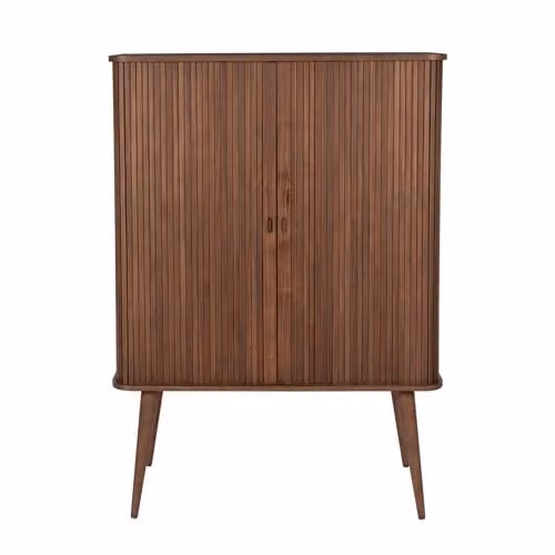 Zuiver Wandkast Barbier met Glazen Deuren en Houten Afwerking