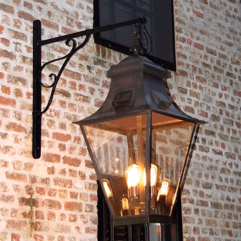 Authentage Buitenlamp jaren 30 Gracieuze - Koper - Wandmontage - Hoogte: 100 cm