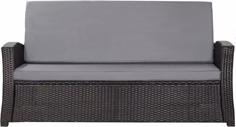 Lichtgrijs bankkussen voor polyrotan tuinbank of Hollywood schommel, B/D/H: 160 x 60 x 50 cm