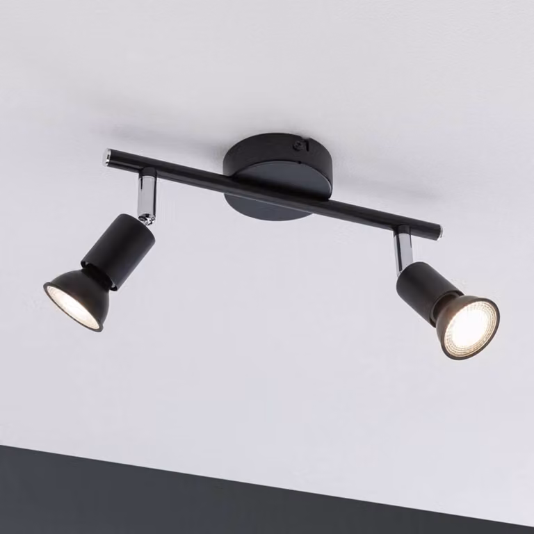 Paulmann Carolina plafondspot IP44 dimbaar zwart chroom metaal GU10